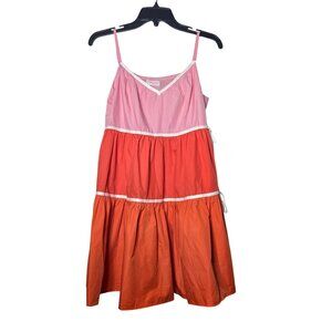 Pink Lily Colorblock Tiered Sleeveless Mini Romper Dress Small Easter‎ Summer
